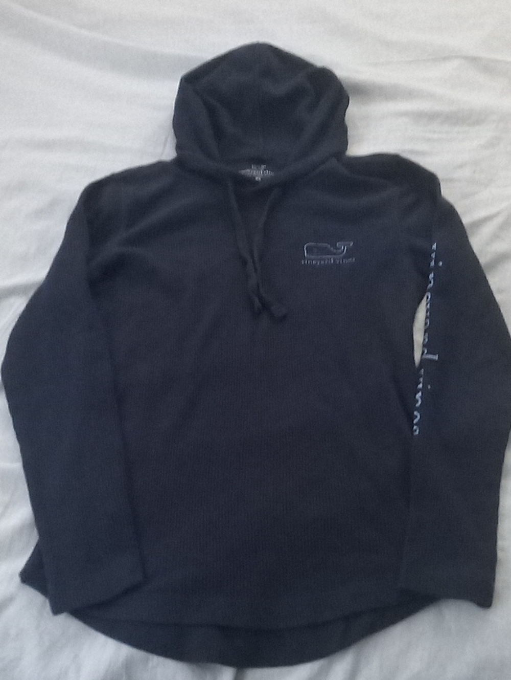 Vineyard Vines Blue Women's Hooded Waffle Knit Pullover Size XS